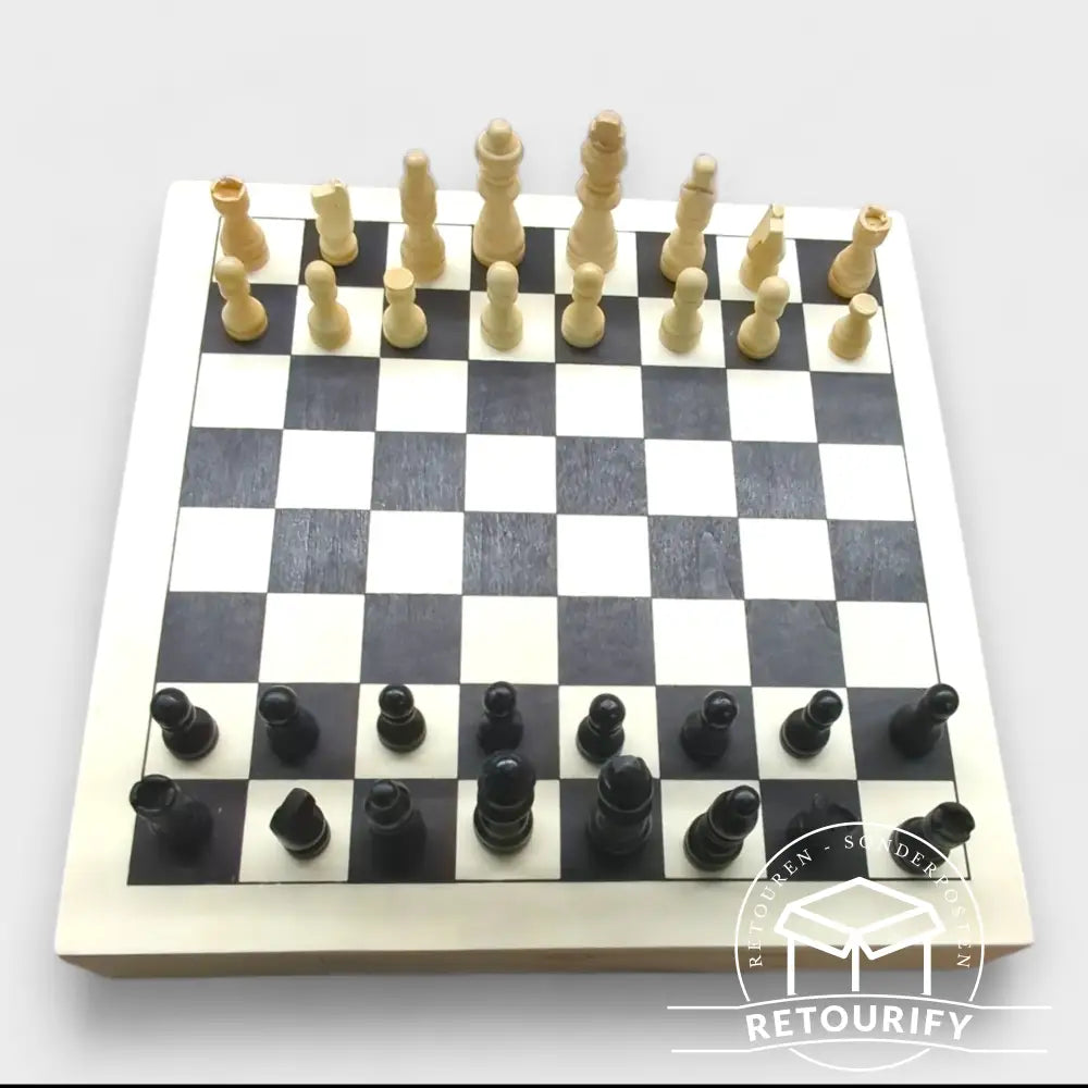 Schach, Dame und Mühle 3in1 mobiles Spieleset / Holzausführung // B-Ware