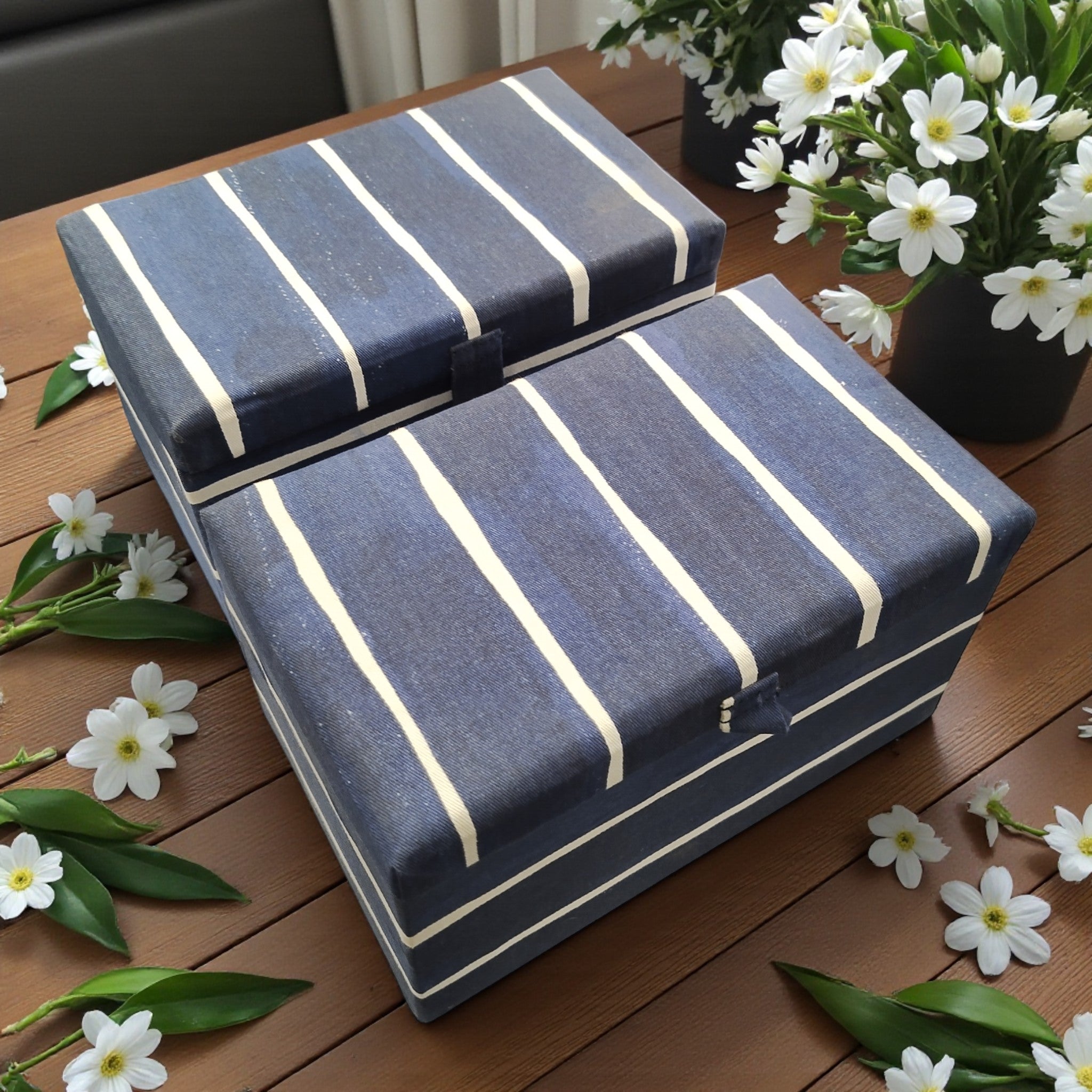 ikea aufbewahrung kleinteile Ikea INNEHÅLLSRIK Aufbewahrungsdose , 2er Set, Blau-Weiß