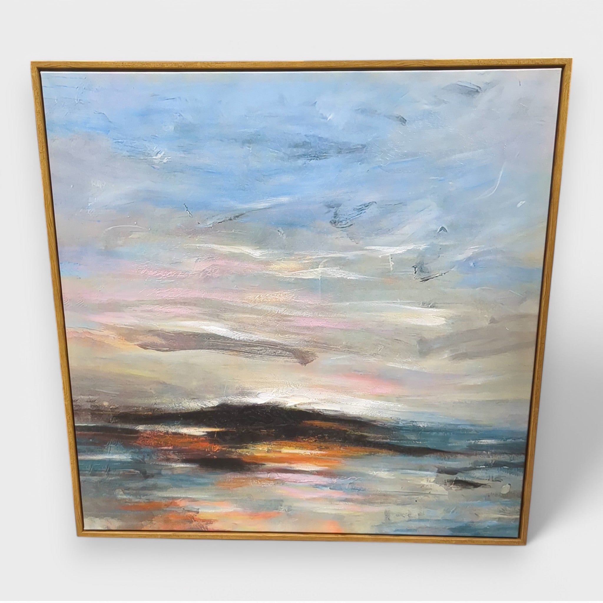 ABELLA Arte Gemälde auf Leinwand Aquarell - Optik Holzrahmen 80x80cm // Neuware bei Retourify e. K.