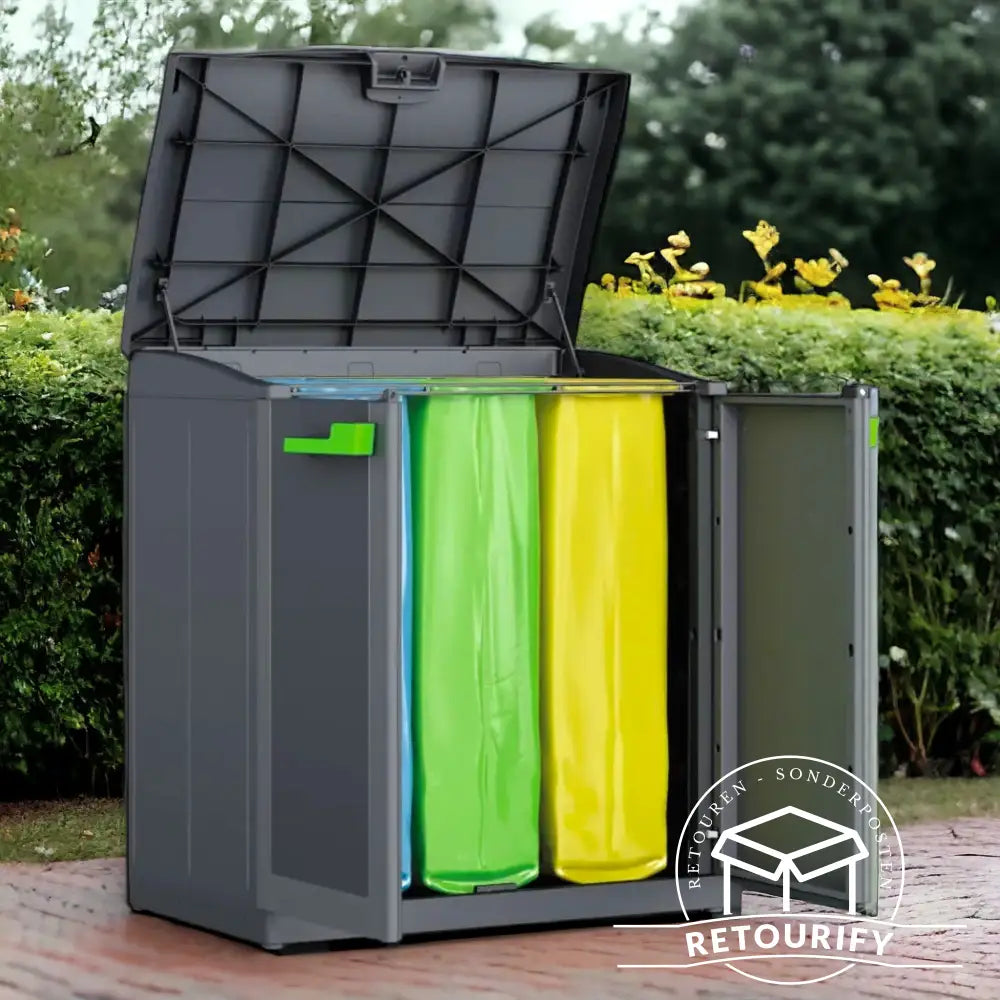Keter Moby Compact Store Recycling / Mülltrennungssystem 3x 130 Liter // C-Ware