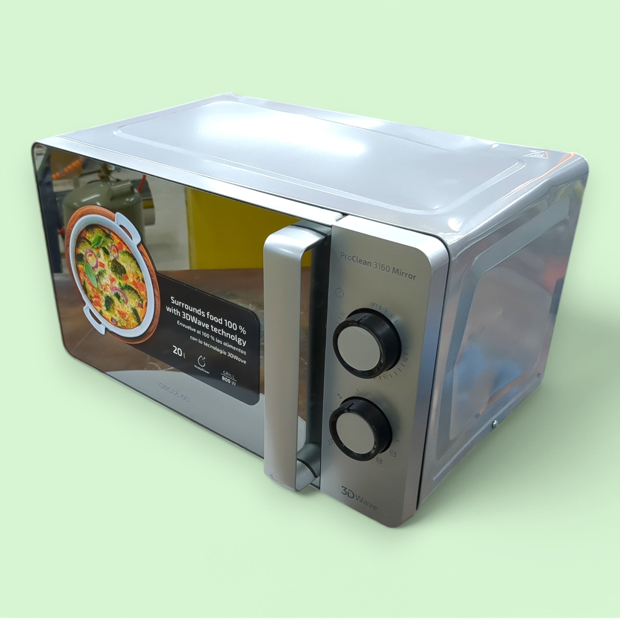 Cecotec Proclean 3160 Mirror Mikrowelle / 700+800 Watt / 20 Liter // Defekt bei Retourify e. K.