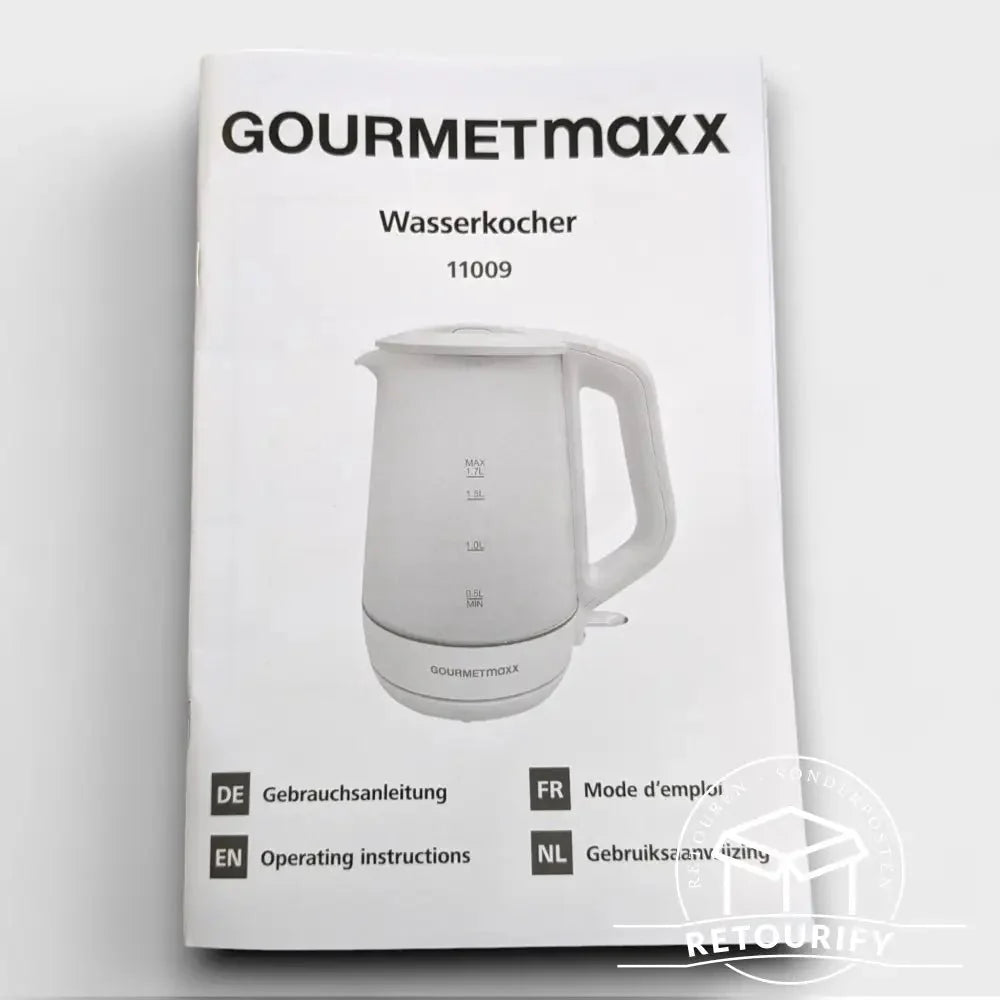 Wasserkocher Gourmetmaxx Wasserkocher 11009 / modernes Frostglas - Design // B - Ware steht im Laden von Retourify