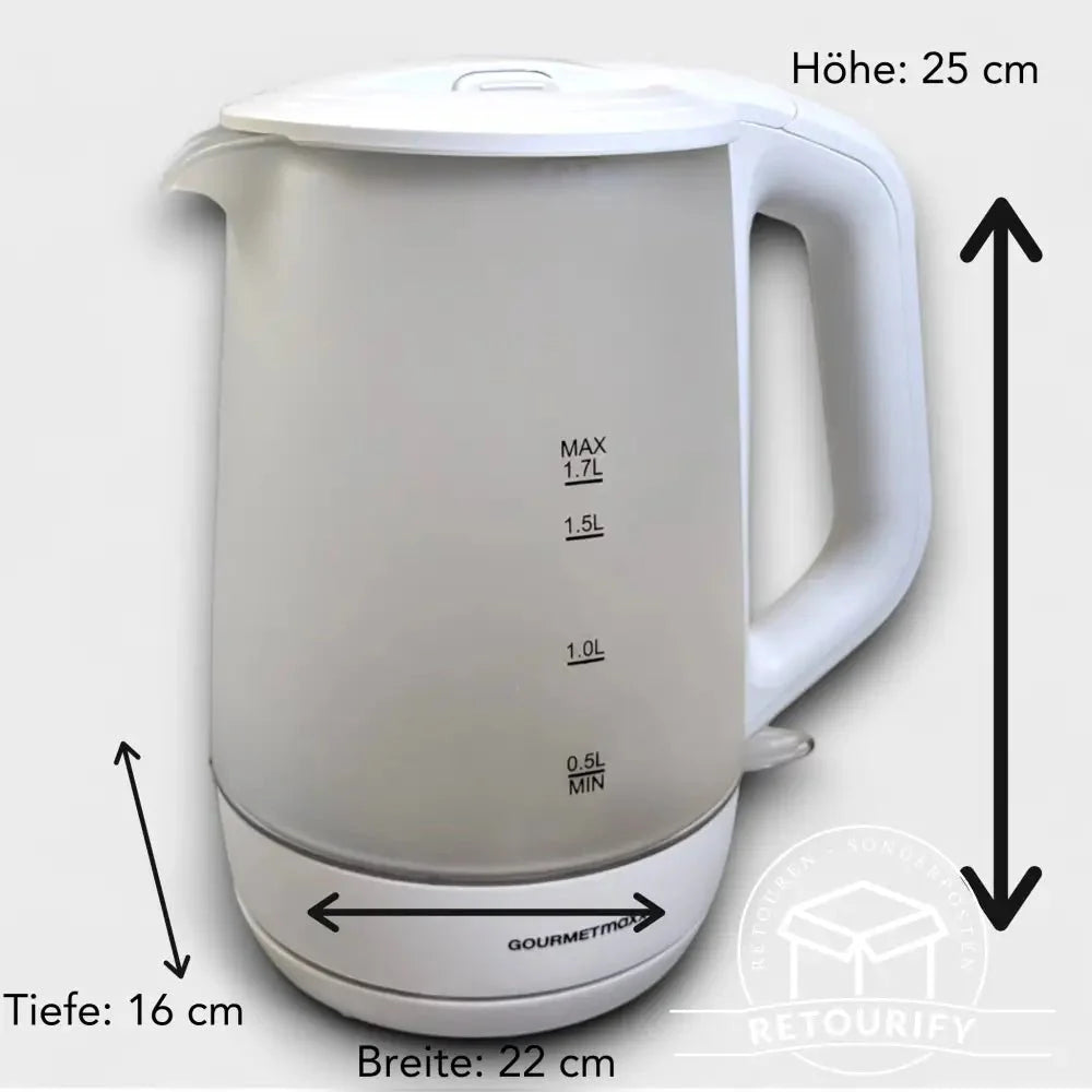 Wasserkocher Gourmetmaxx Wasserkocher 11009 / modernes Frostglas - Design // B - Ware steht im Laden von Retourify
