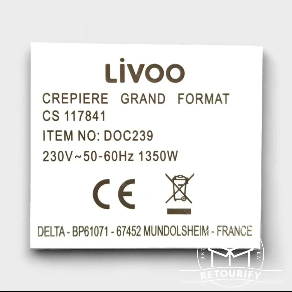 Crepemaker Livoo Crepesmaker Crepesmaschine / 38 cm Antihaftplatte // C Ware steht im Laden von Retourify