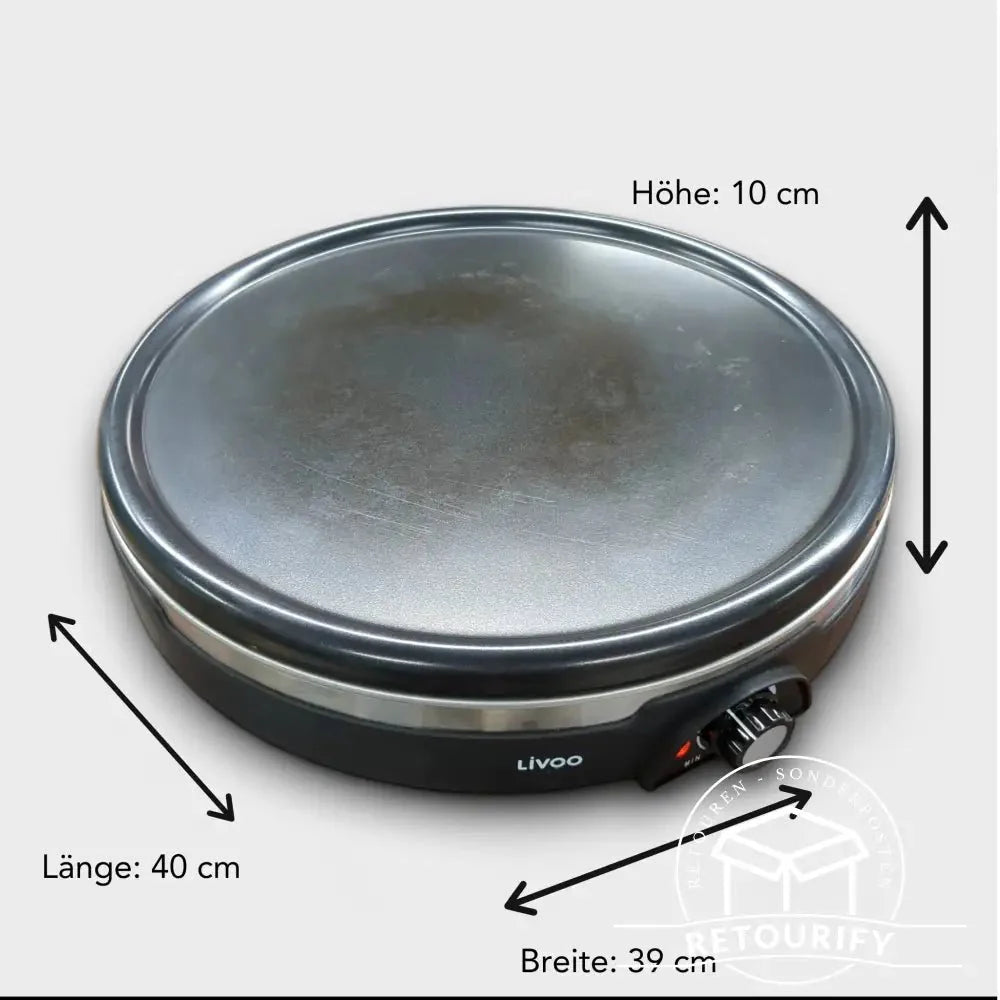 Crepemaker Livoo Crepesmaker Crepesmaschine / 38 cm Antihaftplatte // C Ware steht im Laden von Retourify