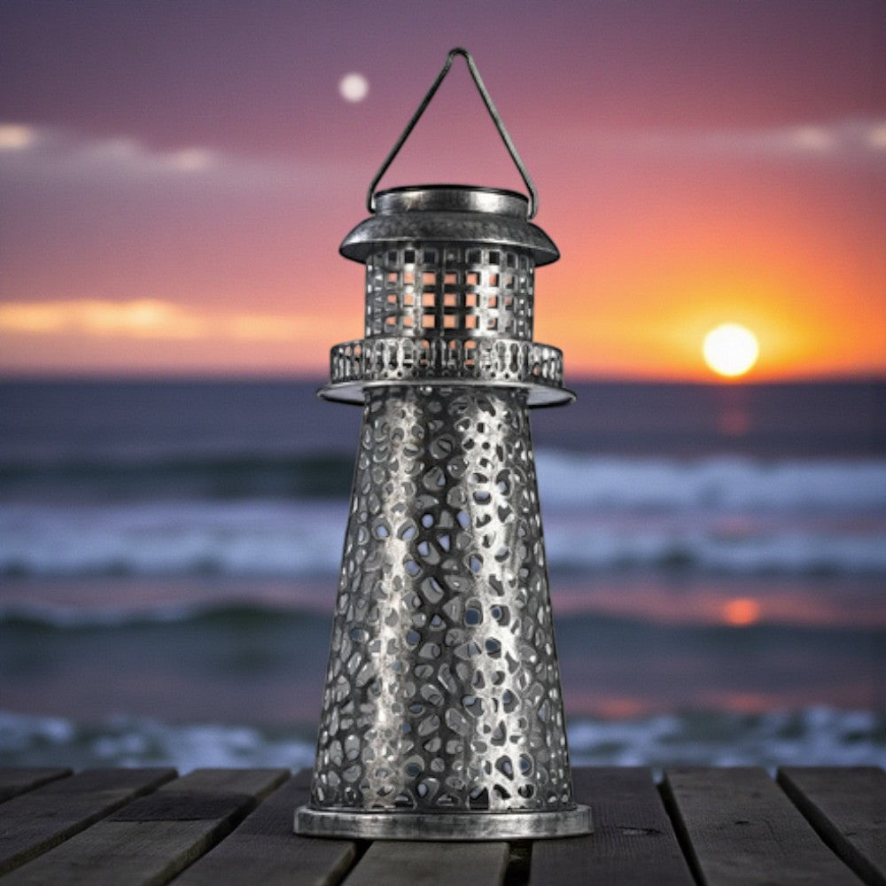 Garvida Deko-Leuchtturm 33 cm / LED und Solar / Neu