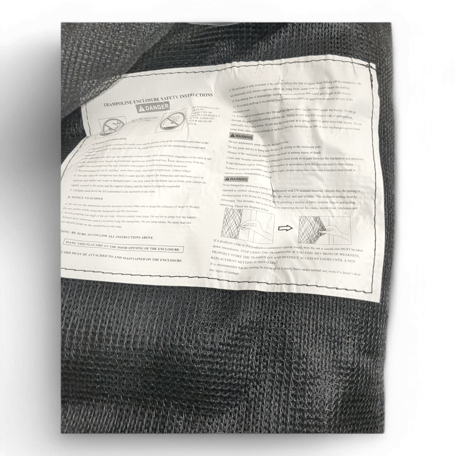 Trampolin Netz Ersatznetz Sicherheitsnetz / verschiedene Größen // Neuware bei Retourify e. K.