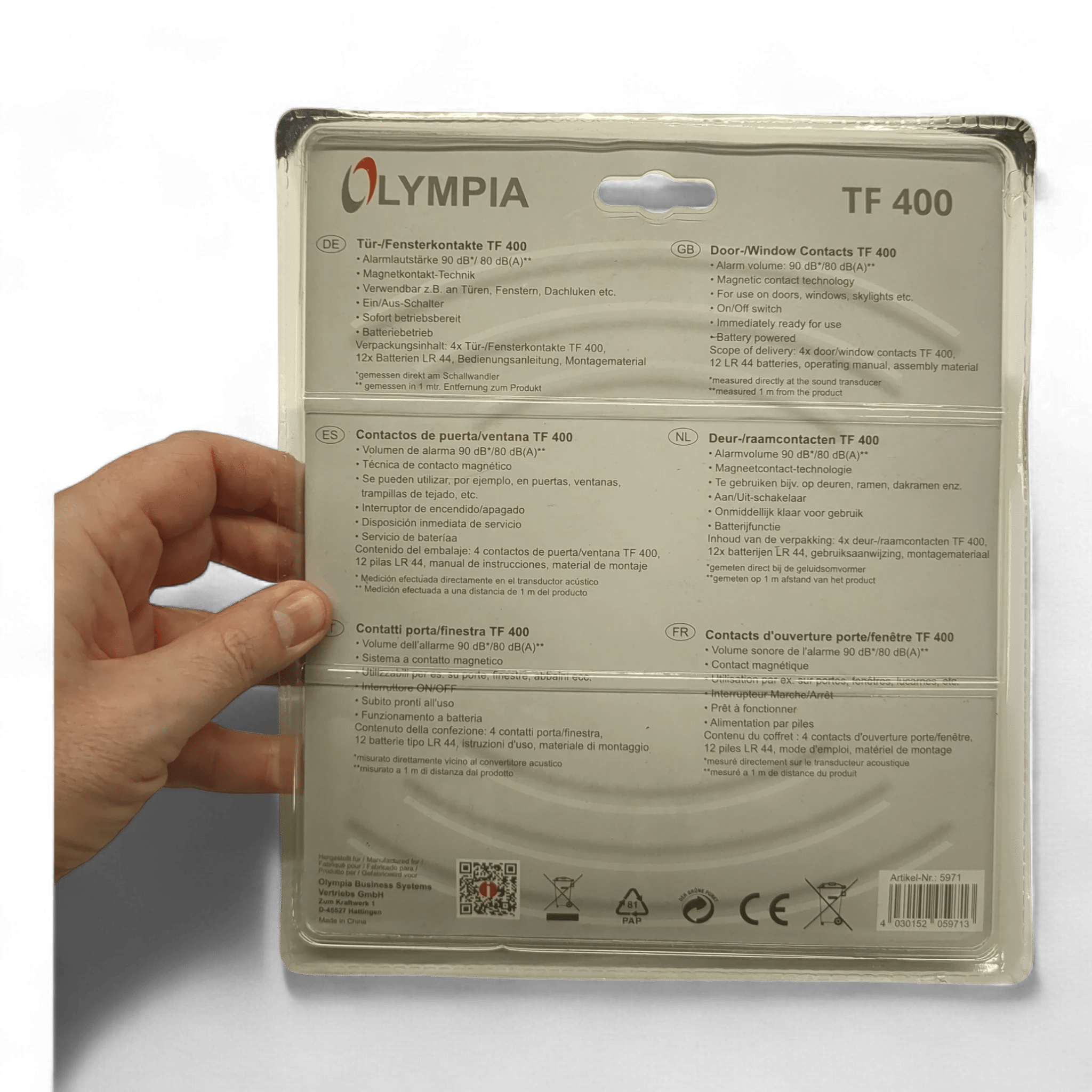 3er Bundle: Olympia TF 400 Tür - /Fensteralarm NEU + 1 gebrauchtes Set gratis dazu bei Retourify e. K.