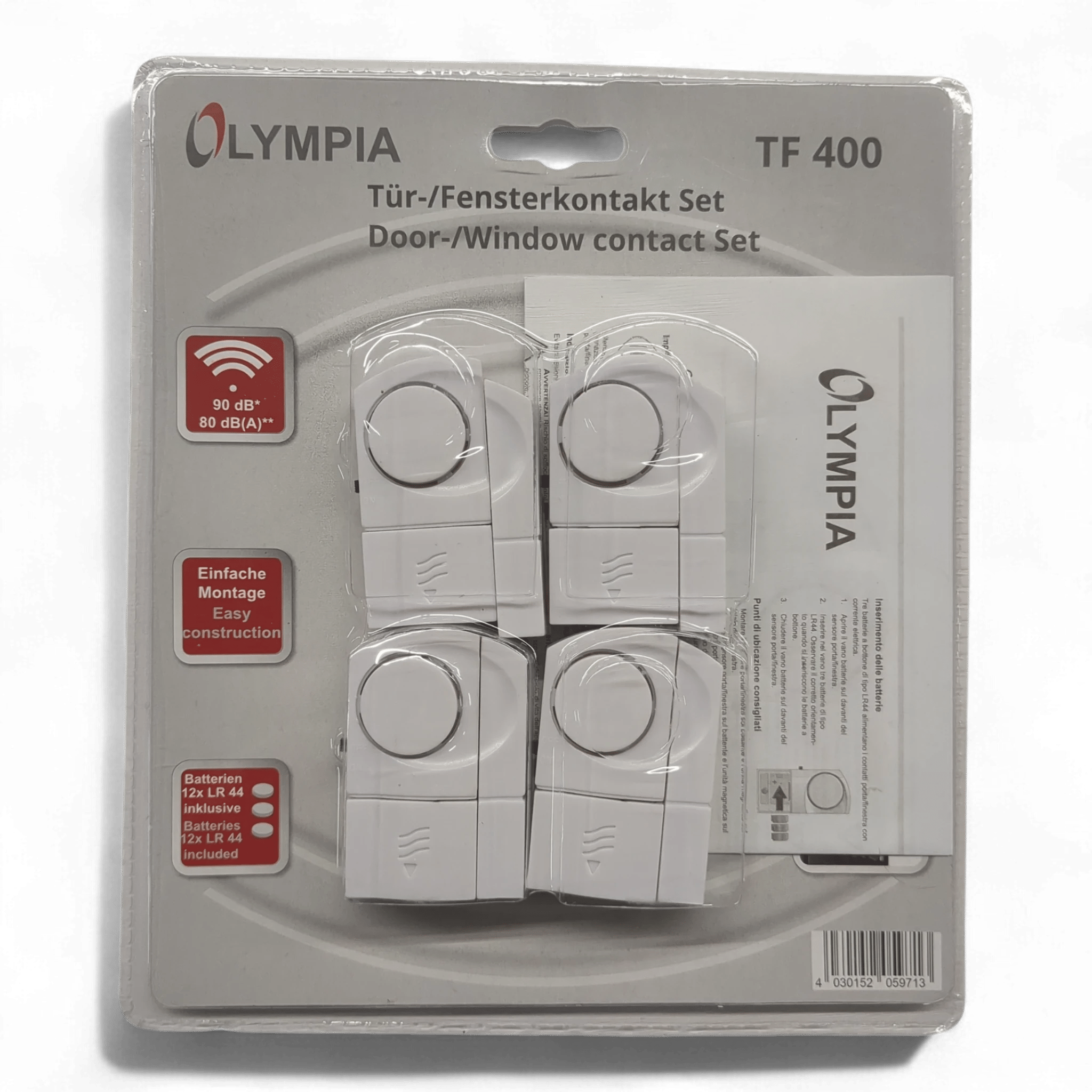 3er Bundle: Olympia TF 400 Tür - /Fensteralarm NEU + 1 gebrauchtes Set gratis dazu bei Retourify e. K.