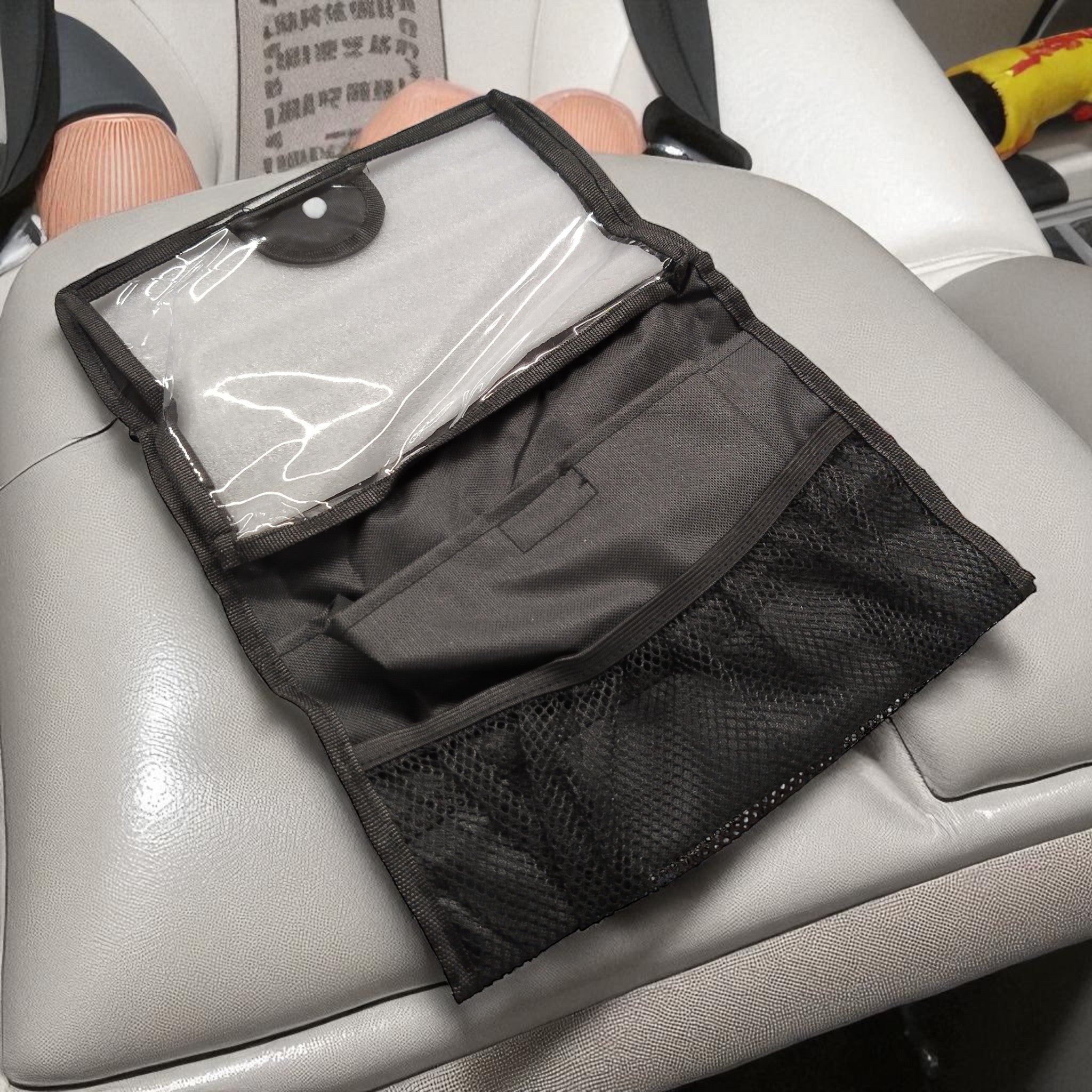 Unitec Rückenlehnentasche mit Tablethalterung / für Tablets bis 24,5 cm (10") Diagonale // Neuware