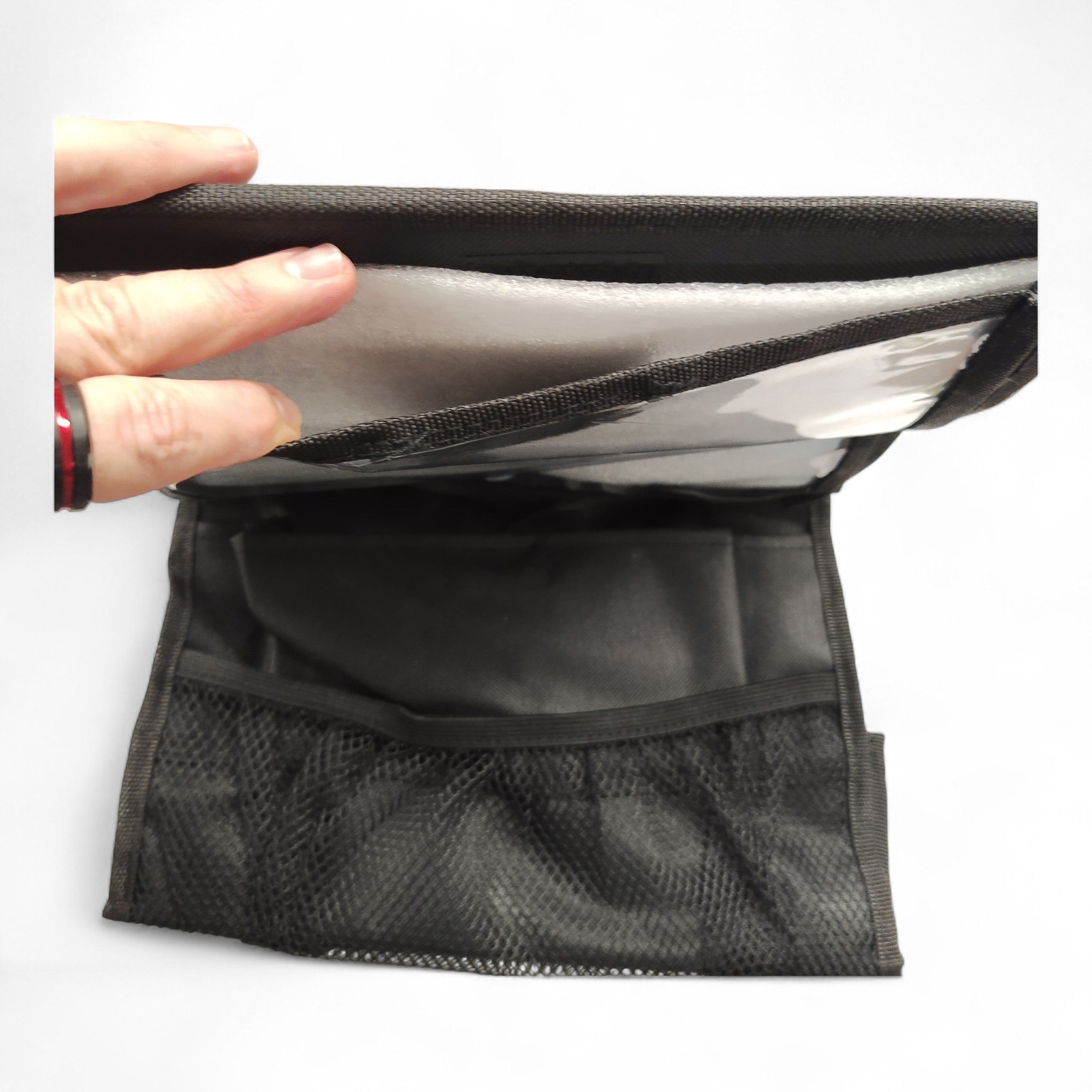 Unitec Rückenlehnentasche mit Tablethalterung / für Tablets bis 24,5 cm (10") Diagonale // Neuware