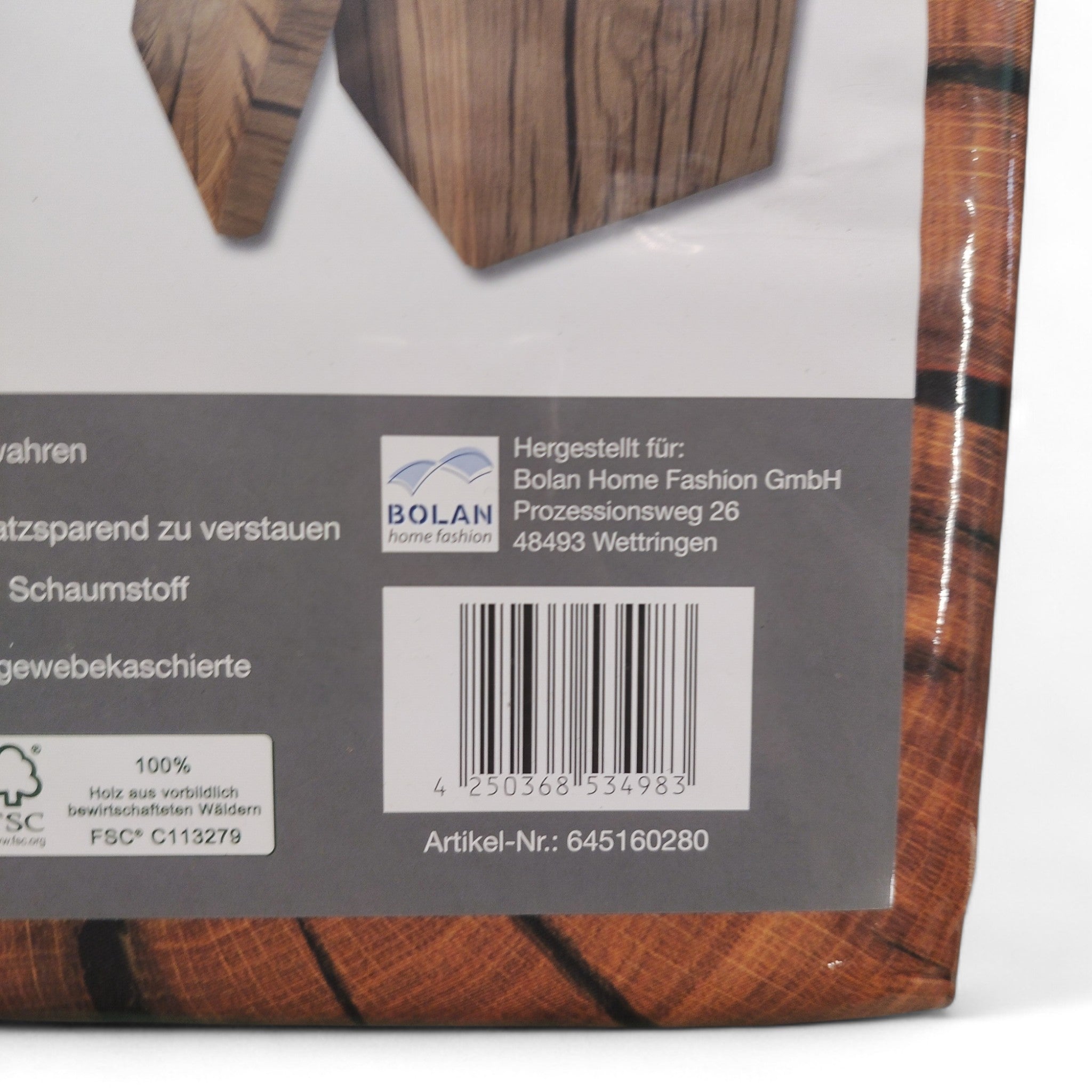 Bolan Home Aufbewahrungshocker Sitzhocker im Baumstamm oder Teebox Look/ Neuware