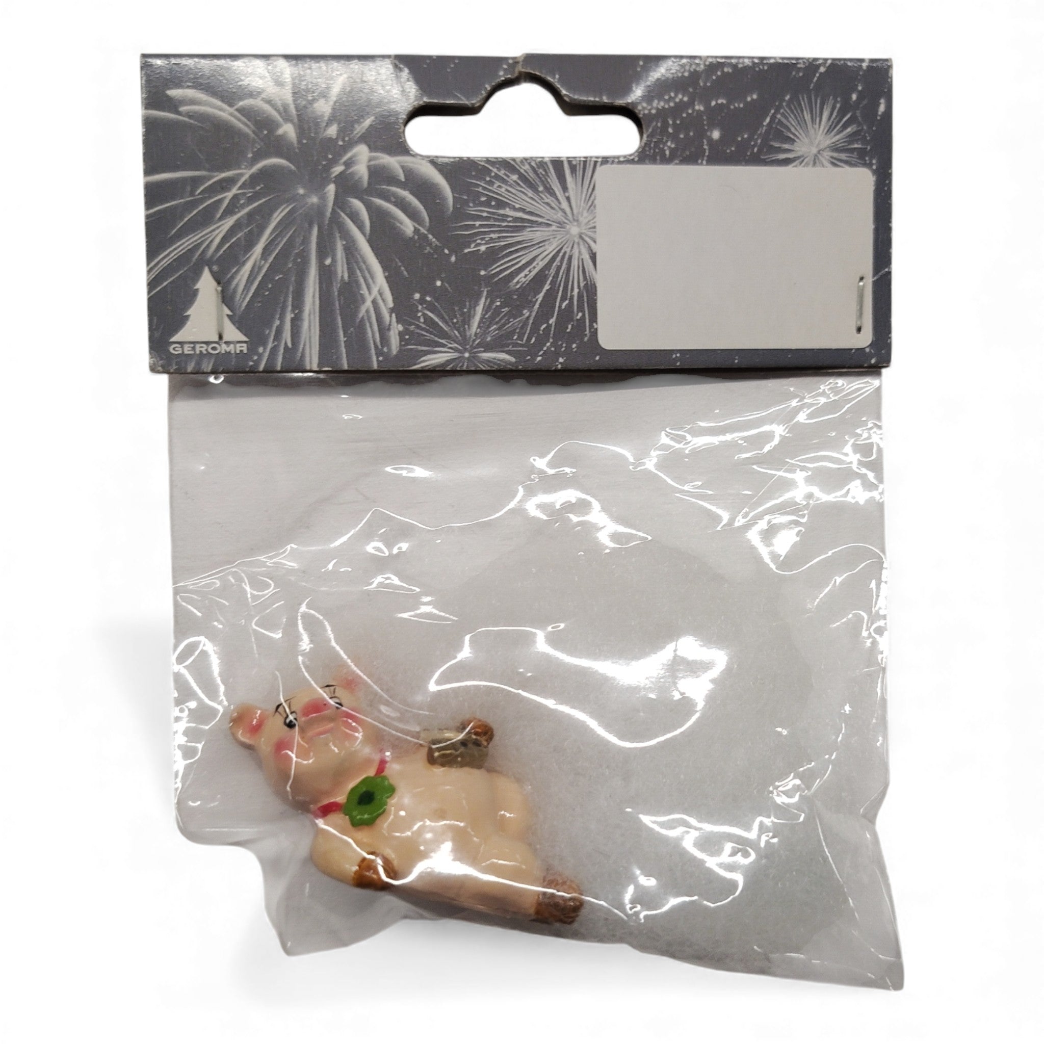 Weihnachtsfigur Glücksbringer Schweinchen liegend, ca. 4,5 cm /  Weihnachtsdeko Abverkauf / TOP Neuware und B Ware