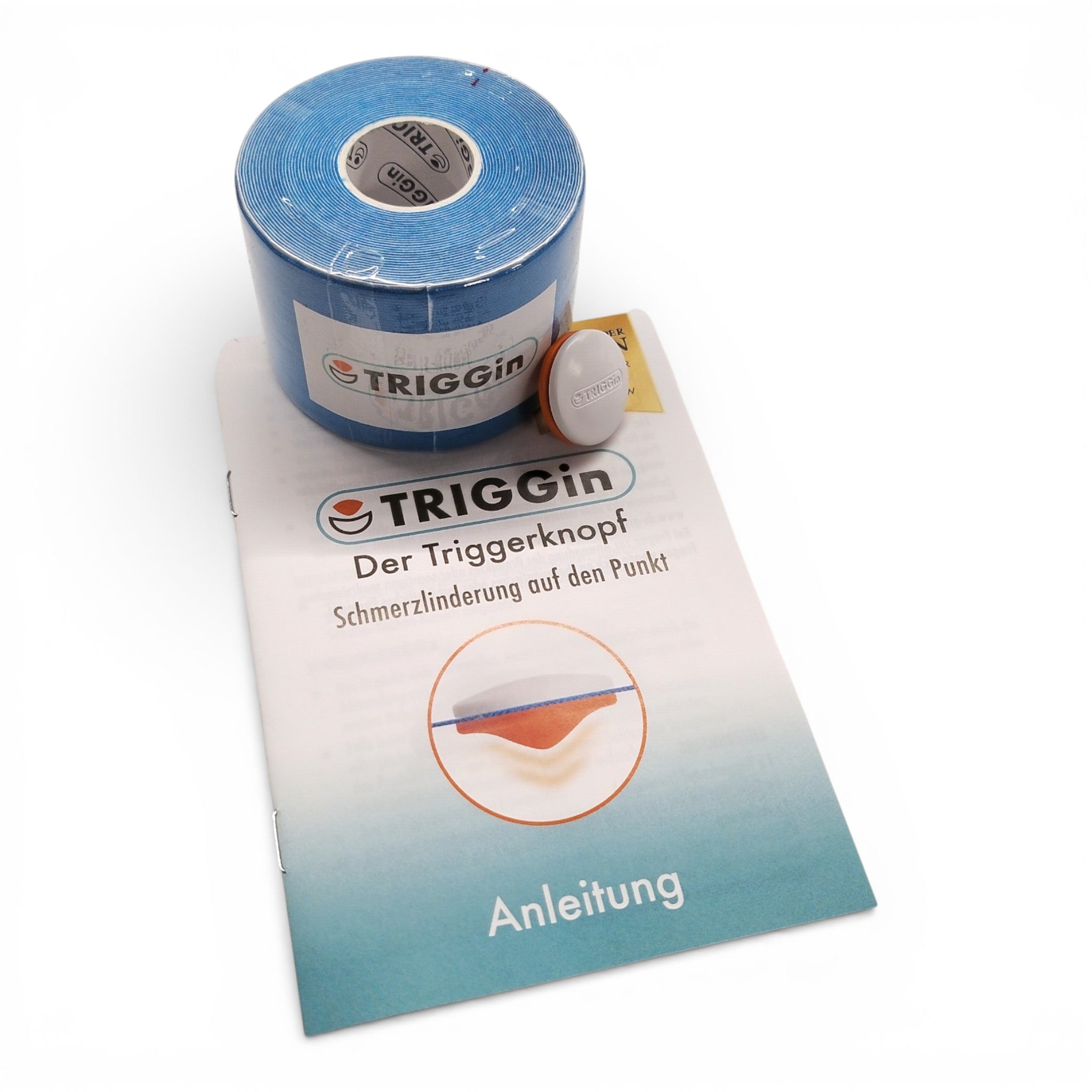 TRIGGin Der Triggerknopf – Schmerzpunkt-Therapie, Medizinprodukt, inkl. Tape & Anleitung / Neu