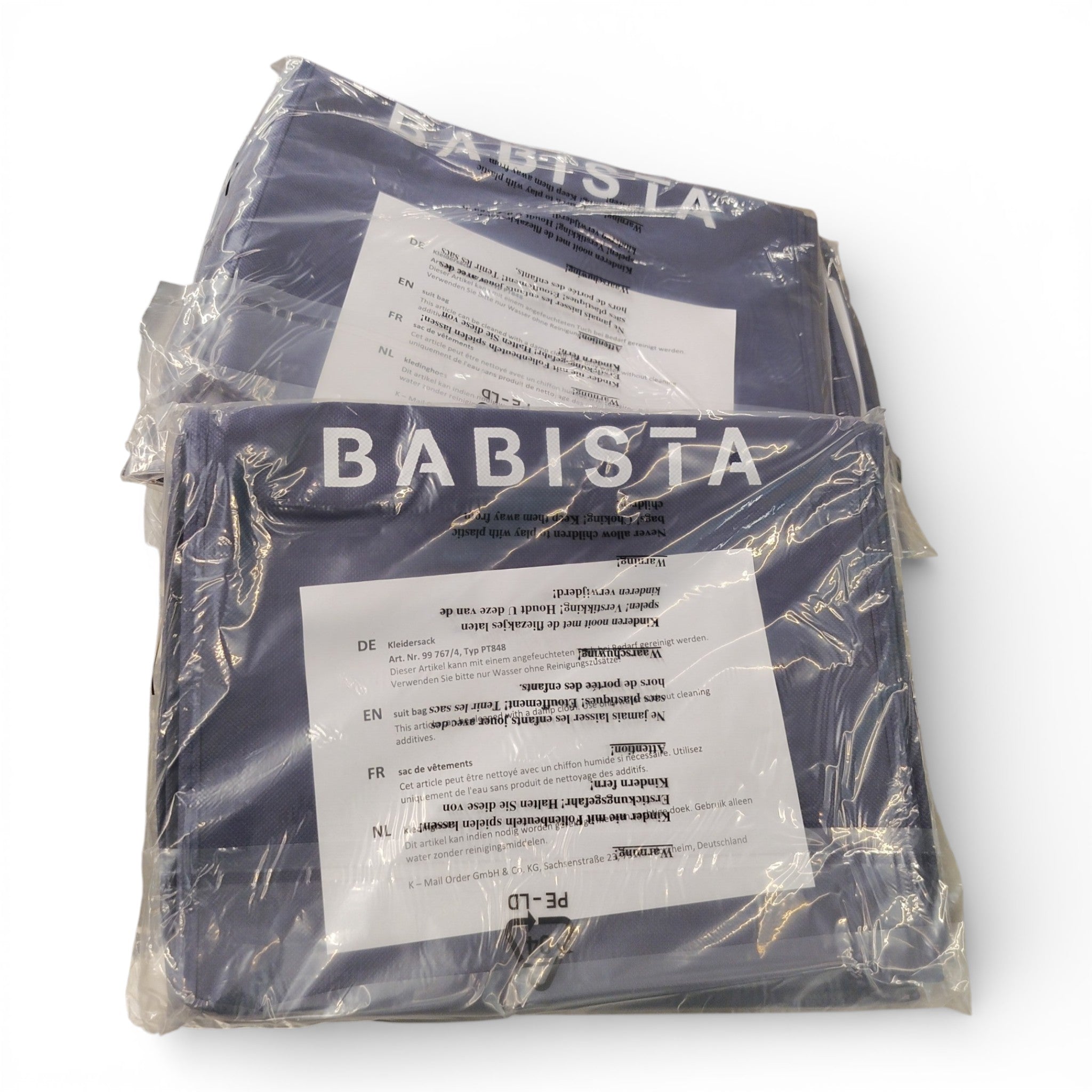 Babista Kleidersack Anzugtasche Blau - Neuware - mit Reißverschluss 100 x 60 cm, verpackt, ideal für Schutz und Aufbewahrung von Anzügen und Kleidung, geprüfte B-Ware im Bestzustand.