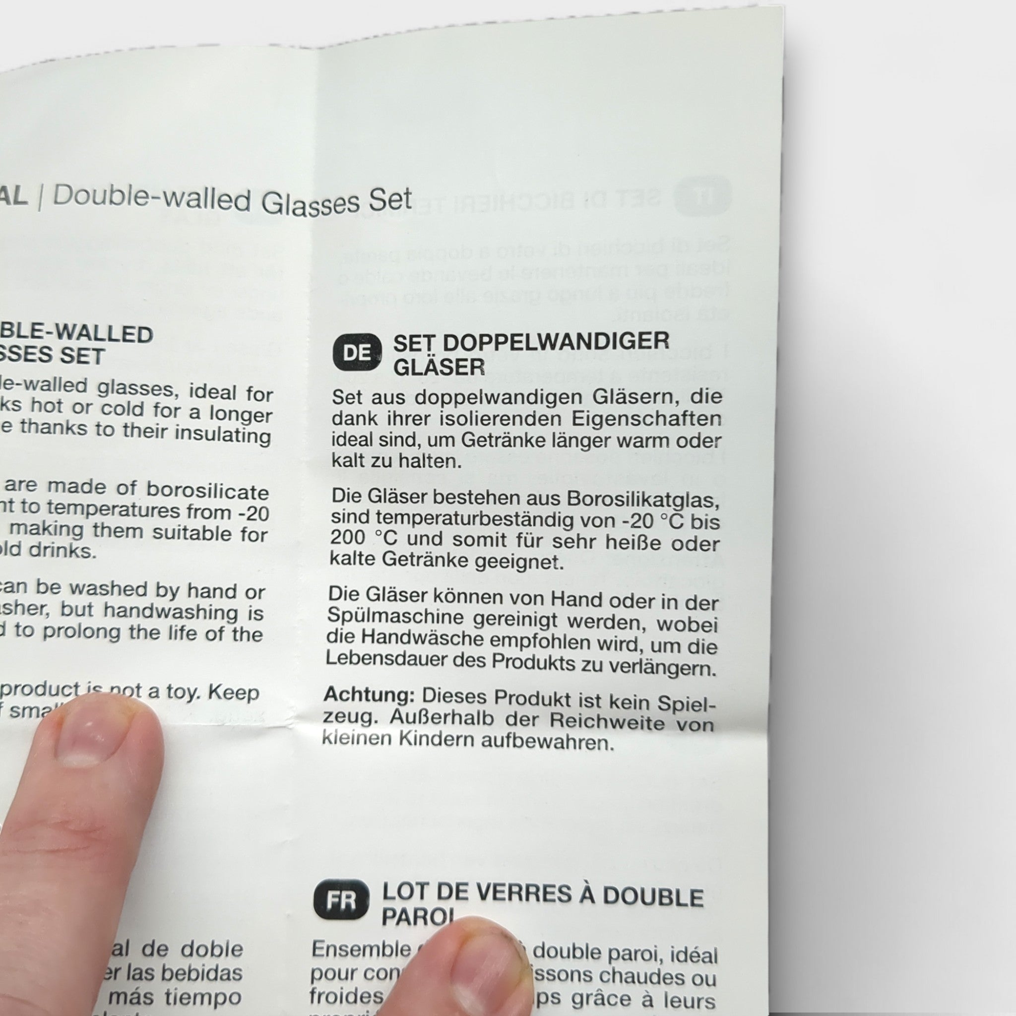 Cosumy Doppelwandiges Gläserset / 4x 250 ml / Borosilikatglas // Neuware bei Retourify e. K.