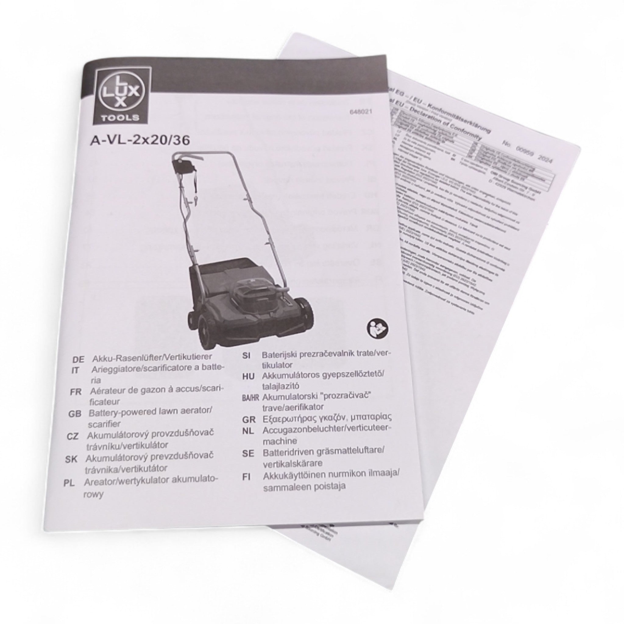 LUX Tools Akku - Vertikutierer A - VL - 2x20/36, 36 cm Arbeitsbreite, 40 V Twin Power // B Ware bei Retourify e. K.