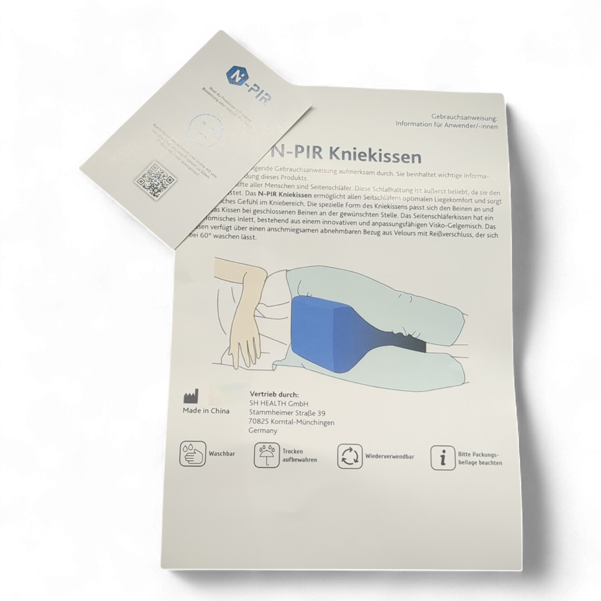 Ergonomisches Kniekissen für Seitenschläfer von N-Per Health / Neu