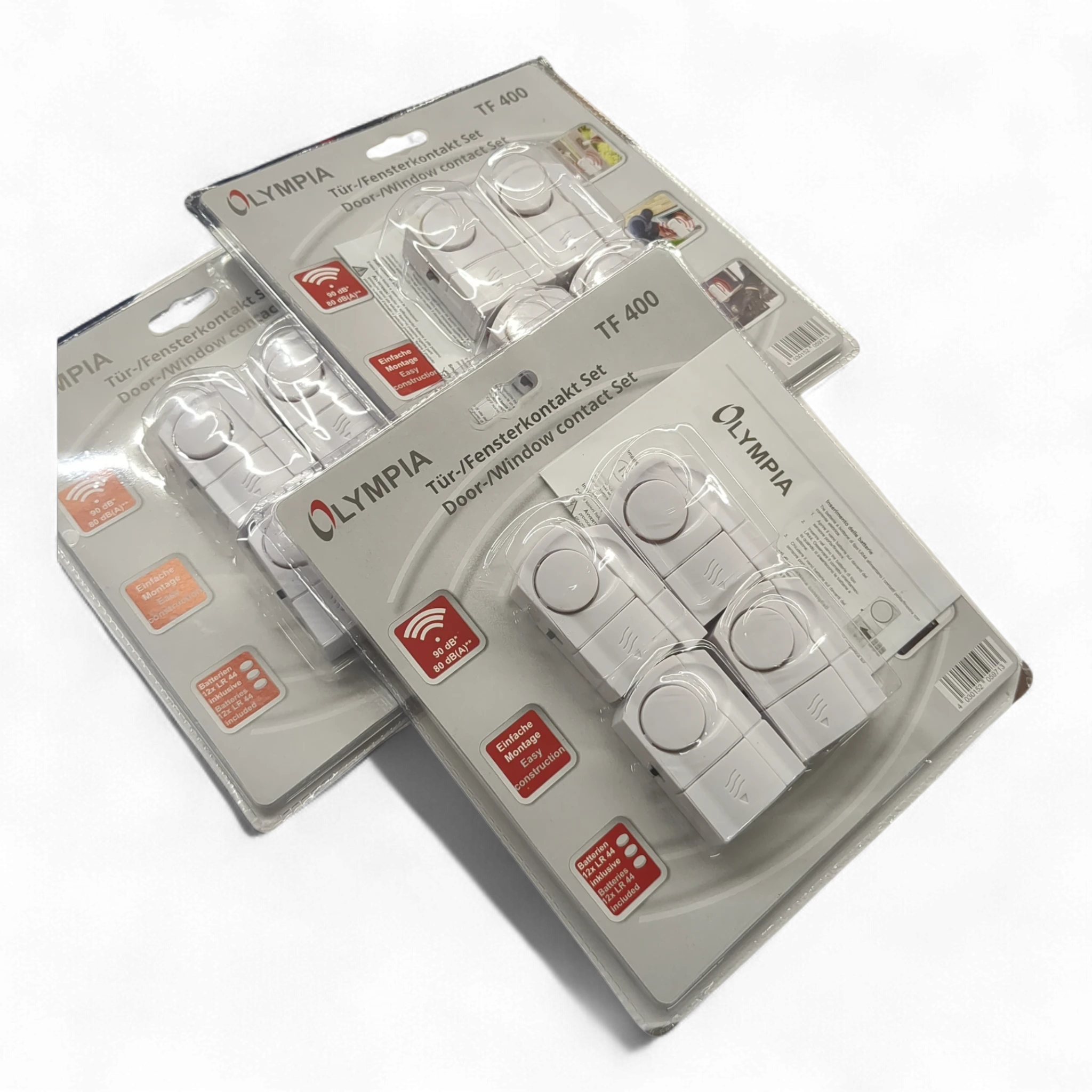 3er Bundle: Olympia TF 400 Tür-/Fensteralarm NEU + 1 gebrauchtes Set gratis dazu