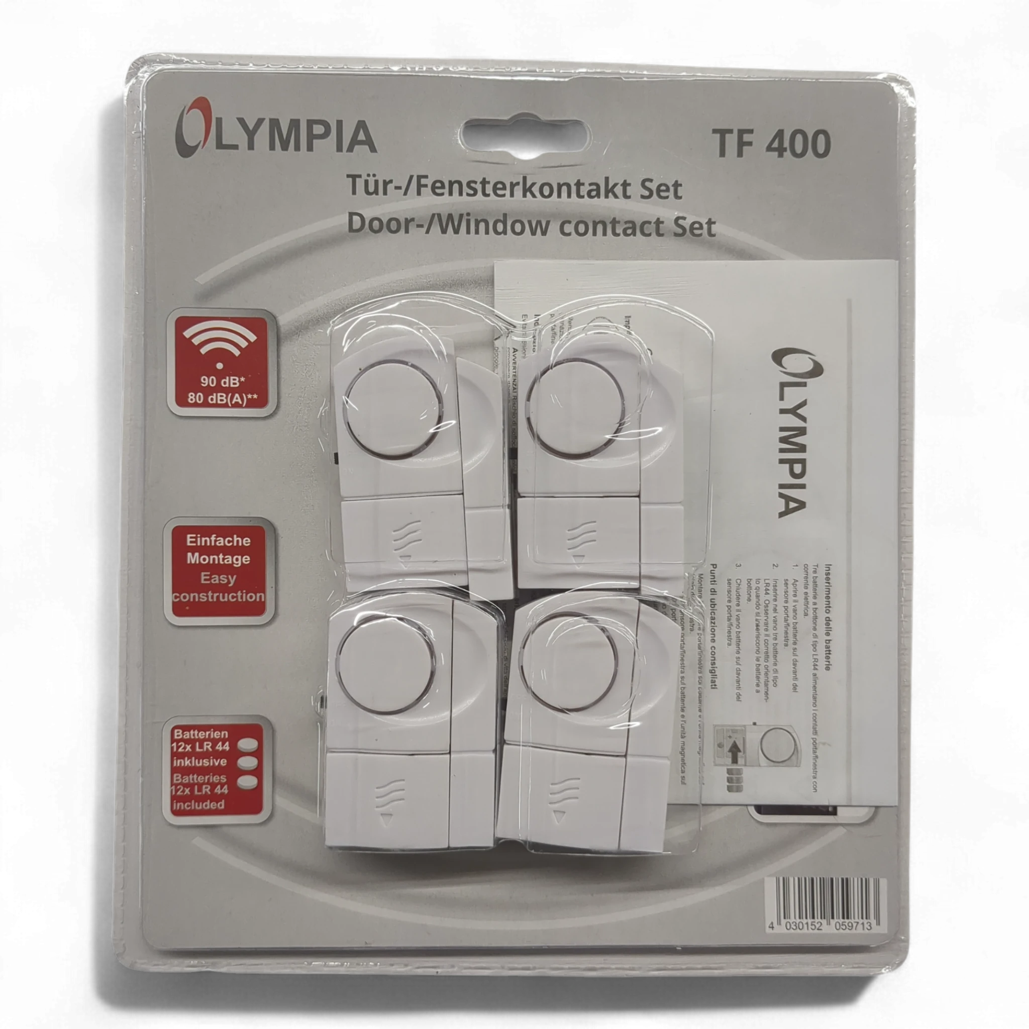 3er Bundle: Olympia TF 400 Tür-/Fensteralarm NEU + 1 gebrauchtes Set gratis dazu