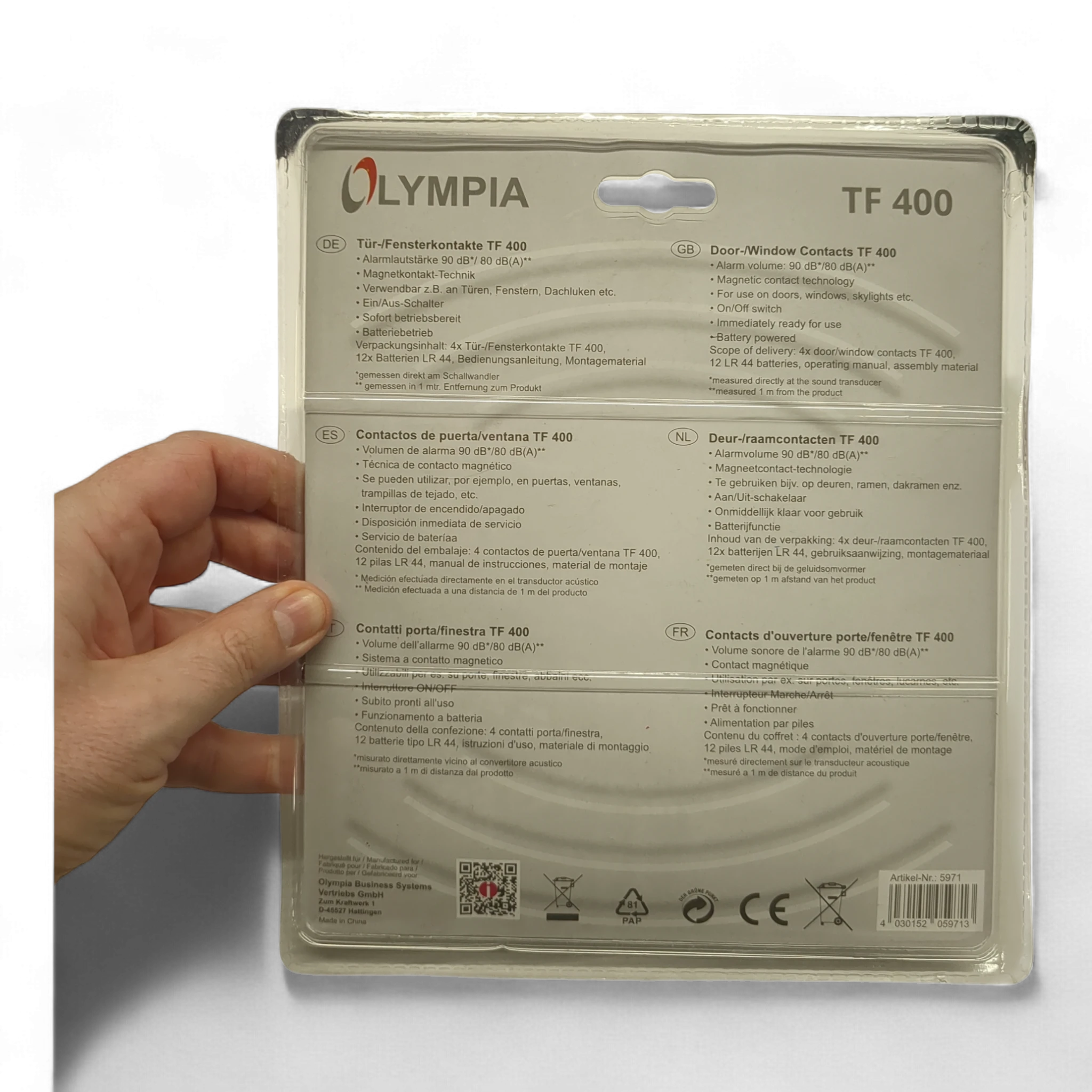 3er Bundle: Olympia TF 400 Tür-/Fensteralarm NEU + 1 gebrauchtes Set gratis dazu