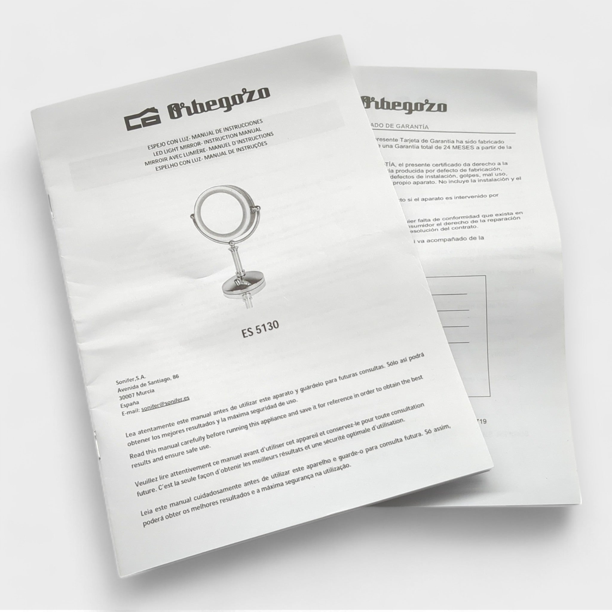 Orbegozo Schminkspiegel / normale und 5 - fache Vergößerung - LED Licht // Neuware bei Retourify e. K.