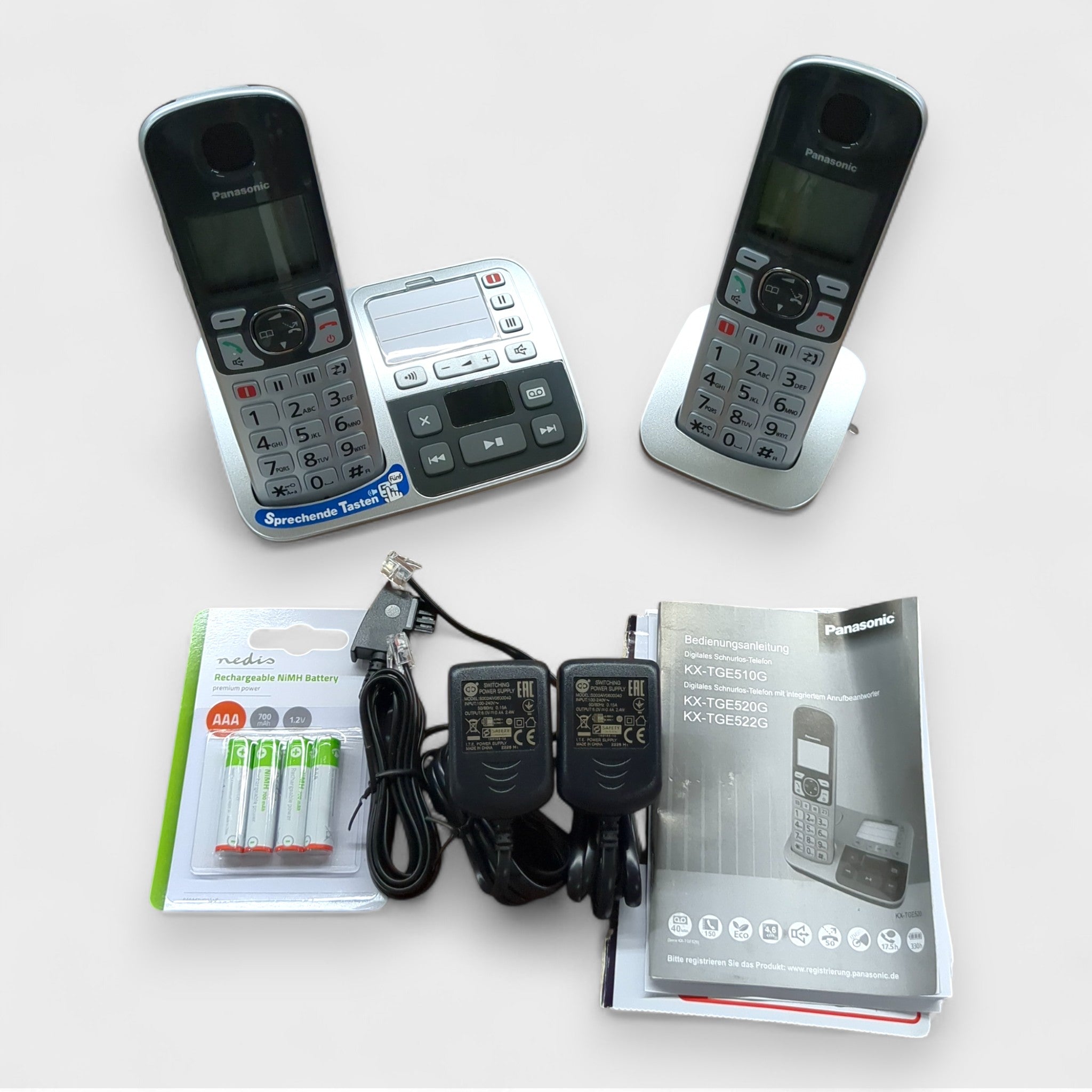 Panasonic KX - TGE522 Duo Schnurlostelefon für Familie und Senioren / Hörgerätekompatibel // B Ware bei Retourify e. K.