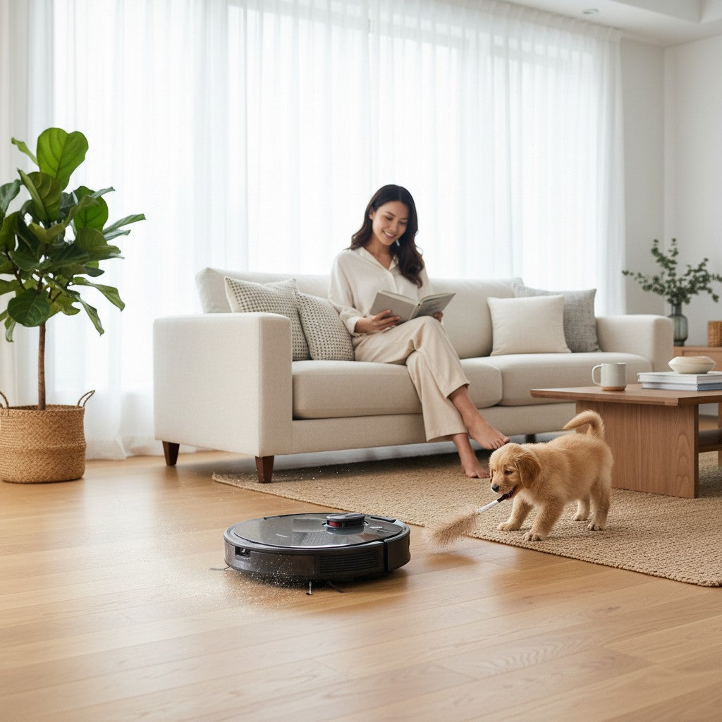 Retourify e. K. Ecovacs DEEBOT N8 Saug- und Wischroboter in Schwarz mit TrueMapping Laser-Navigation.