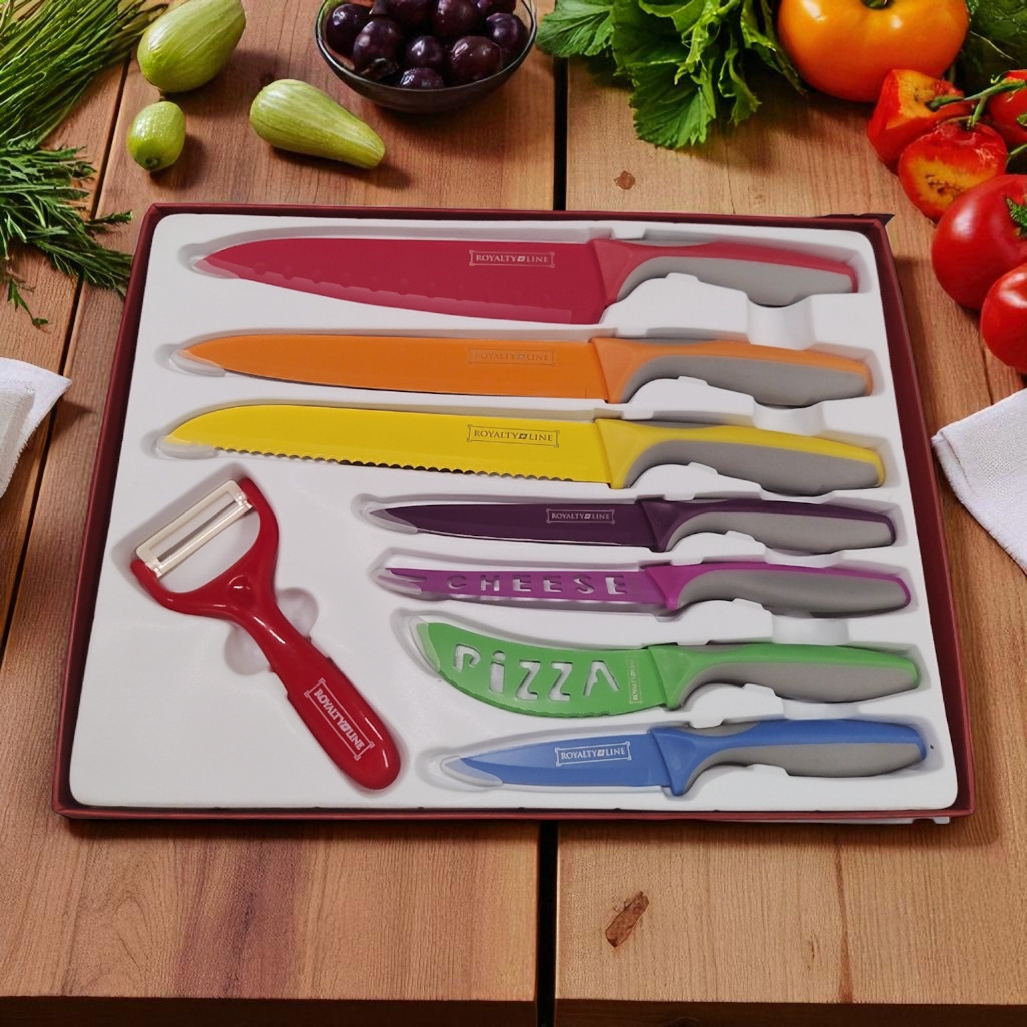 Royalty Line 7-teiliges Messer-Set RL-COL7A mit Keramikschäler / Neu!