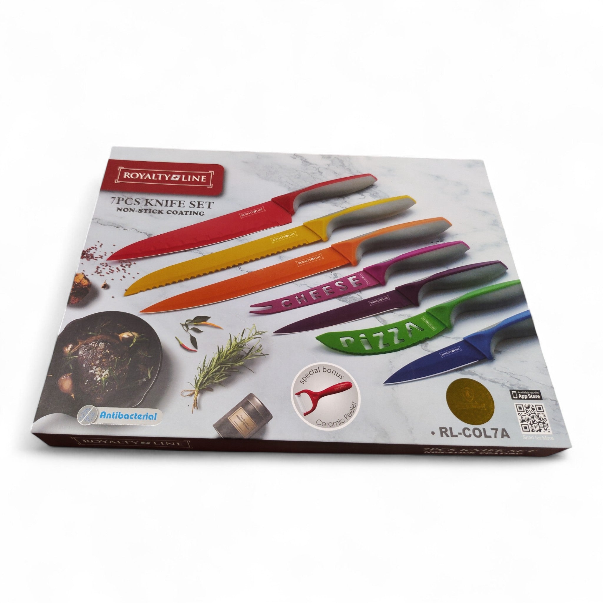 Royalty Line 7-teiliges Messer-Set RL-COL7A mit Keramikschäler / Neu!