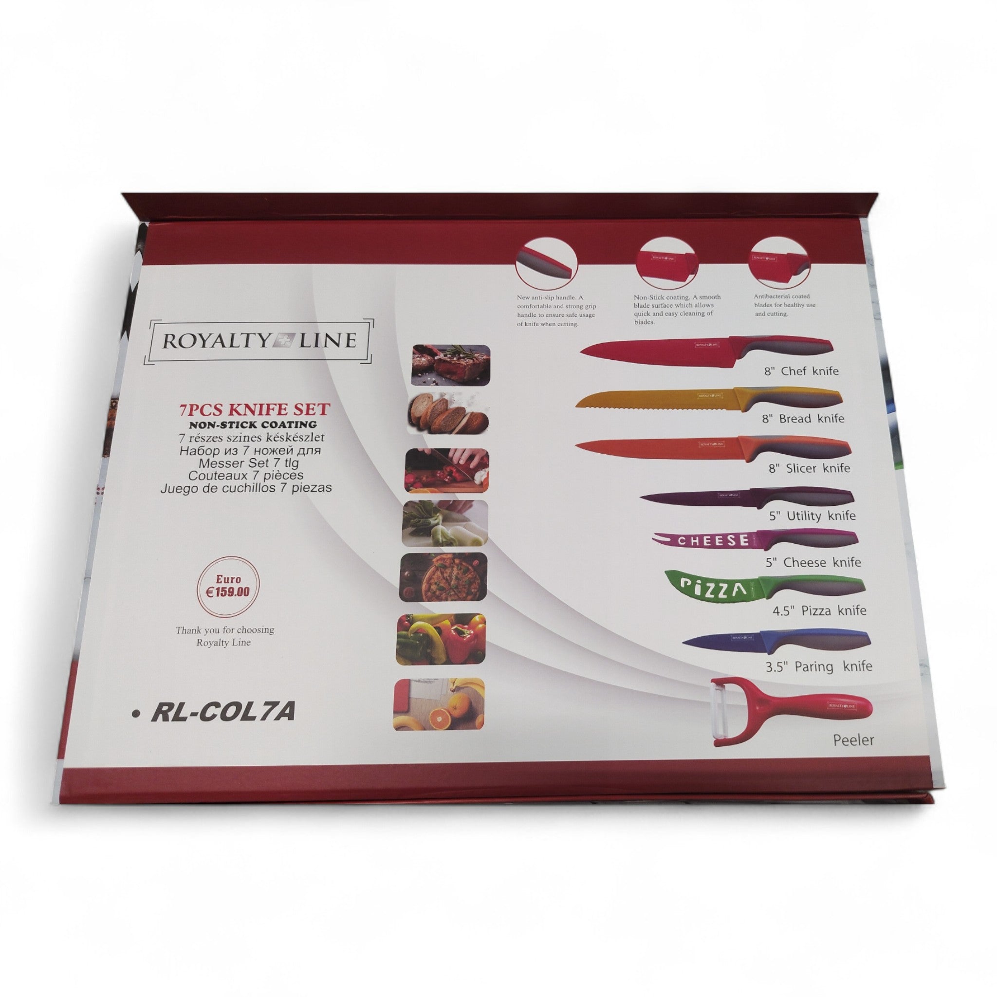 Royalty Line 7-teiliges Messer-Set RL-COL7A mit Keramikschäler / Neu!