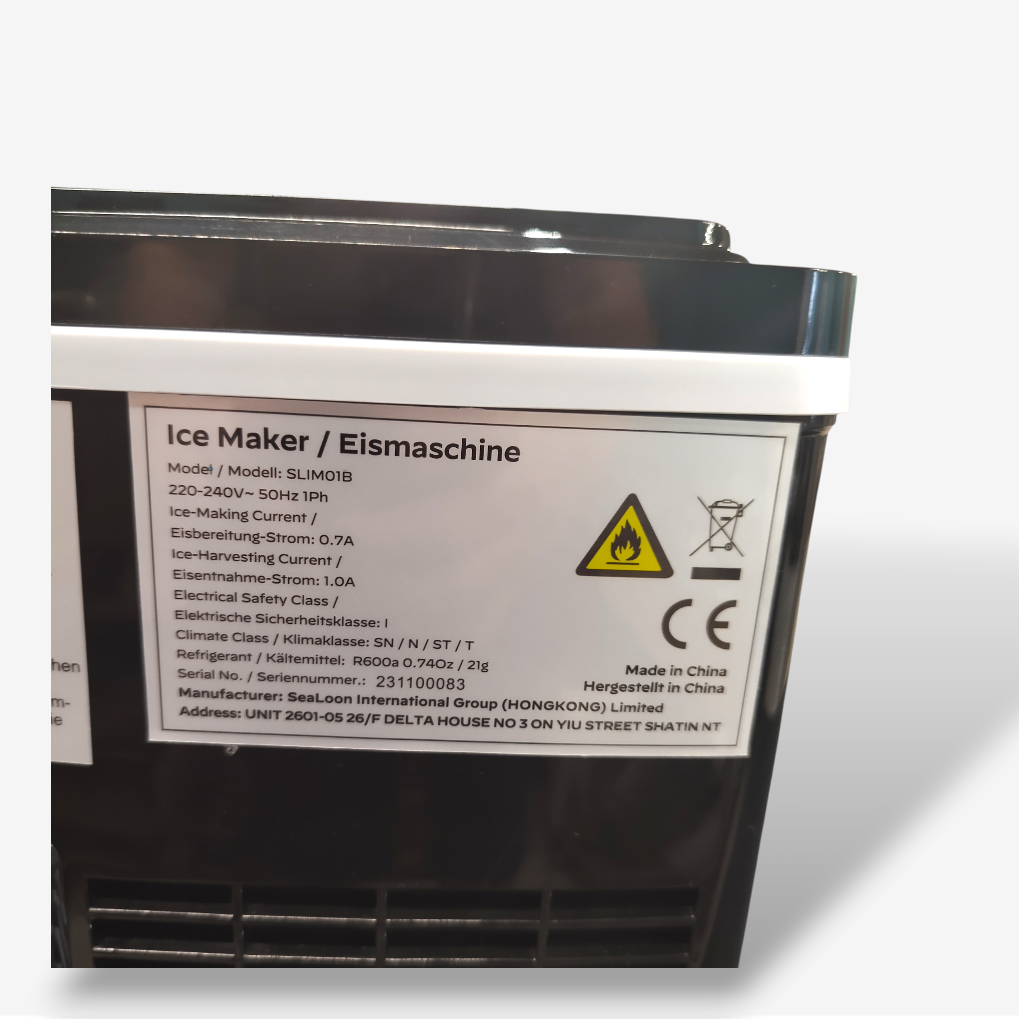 Eiswürfelmaschine SLIM01B [B-Ware]