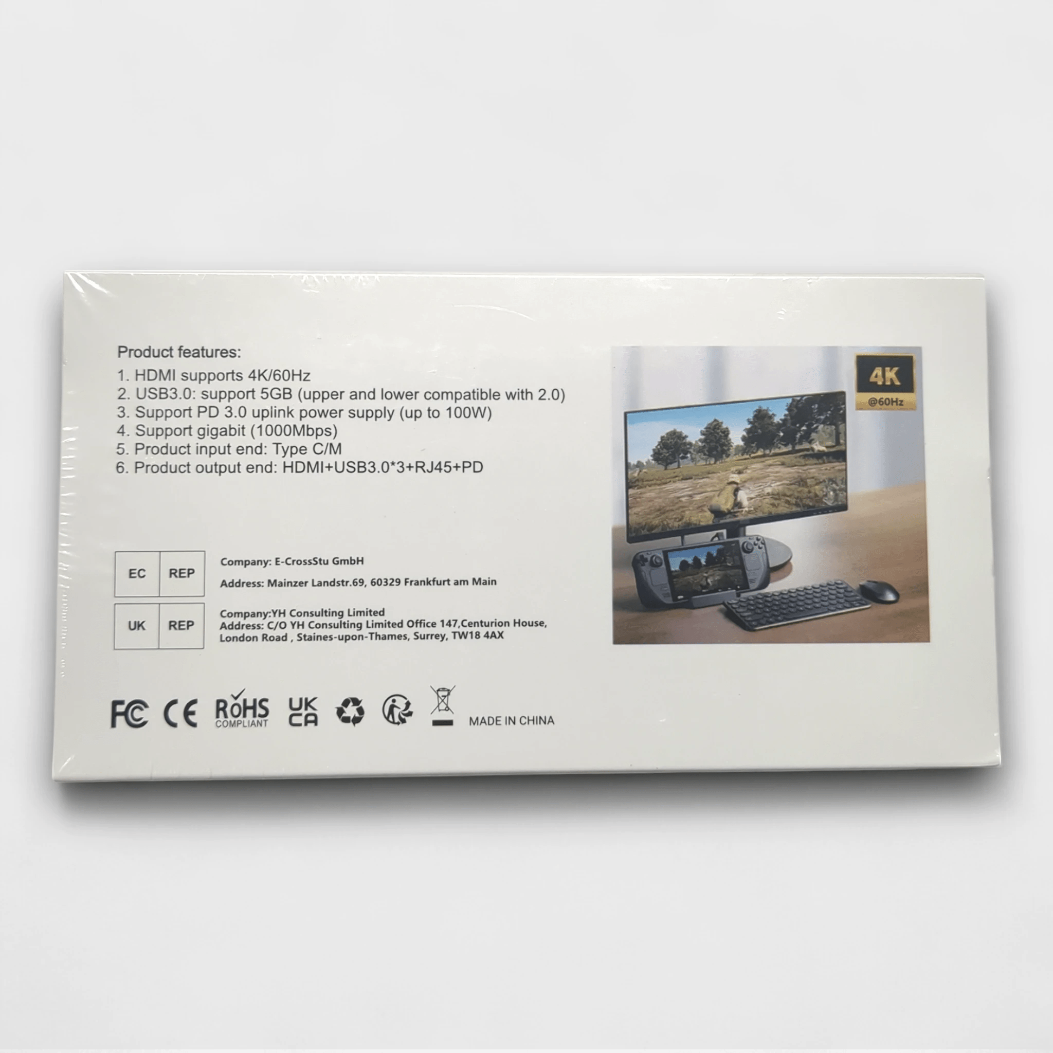 YH Steam Deck Dockingstation 6 in 1 / USB 3.0 + HDMI, Gigabit // Neu bei Retourify e. K.